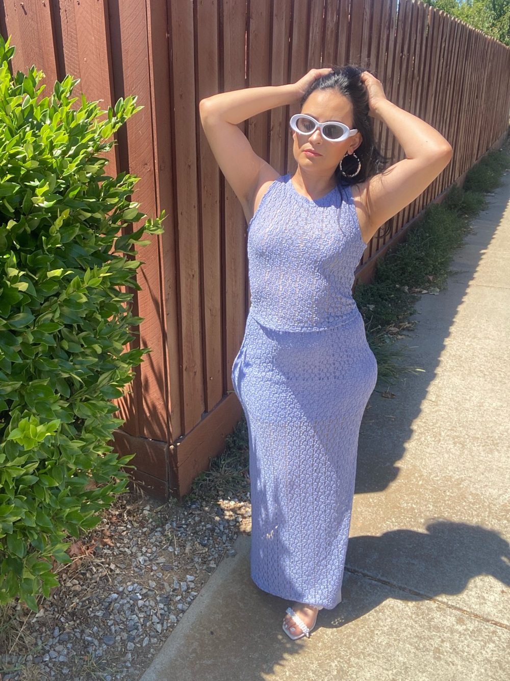 Lace Set Maxi Skirt in Light Purple